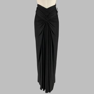 SAINT LAURENT Size 2 Black Jersey Long Skirt